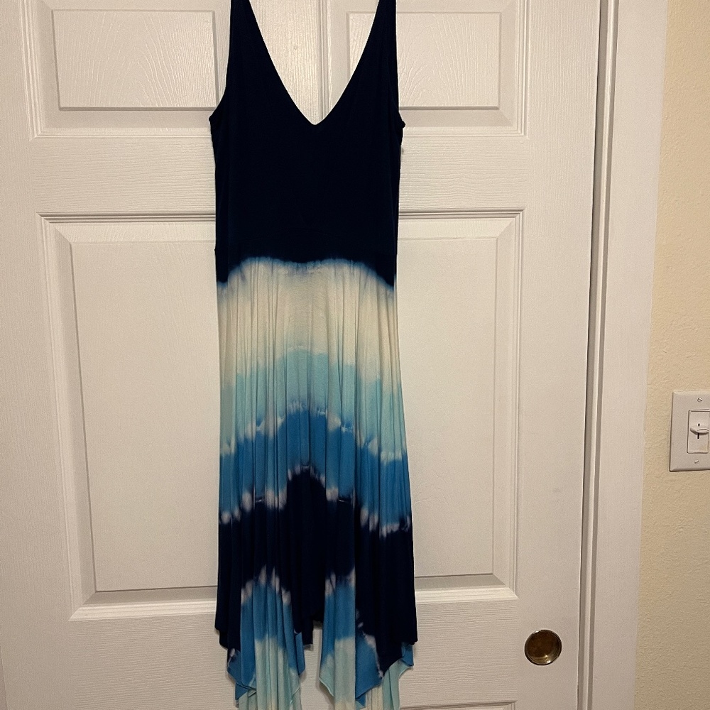 Ocean Drive Clothing Co Tie Dye Dress, Size Medium, Blue & White
